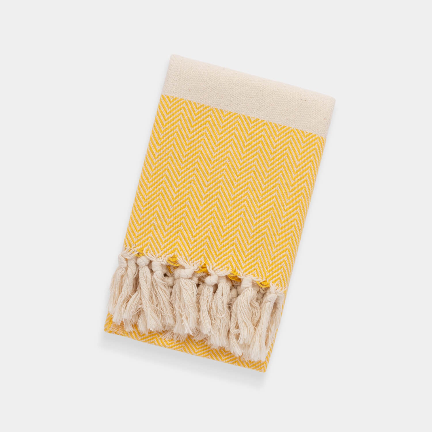 Herringbone Yellow Hand Towel Image 2