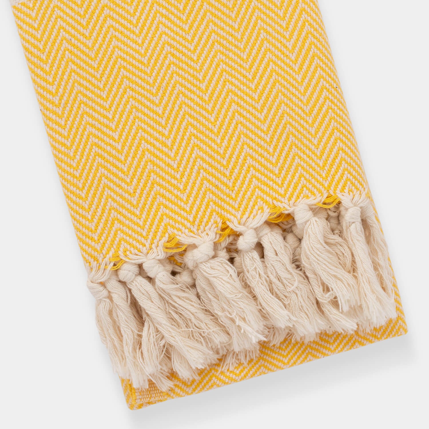 Herringbone Yellow Hand Towel Image 3