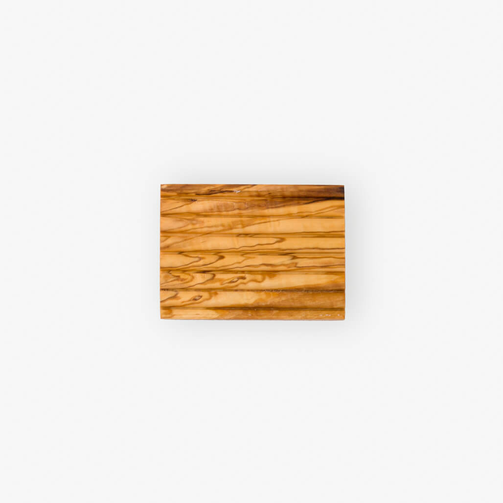 Olive Wood Rustic Soap Dish - Ridged