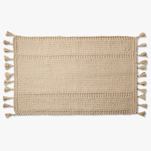 Speckled Hand-Knit Bath Rug - Oatmeal – The Longest Thread