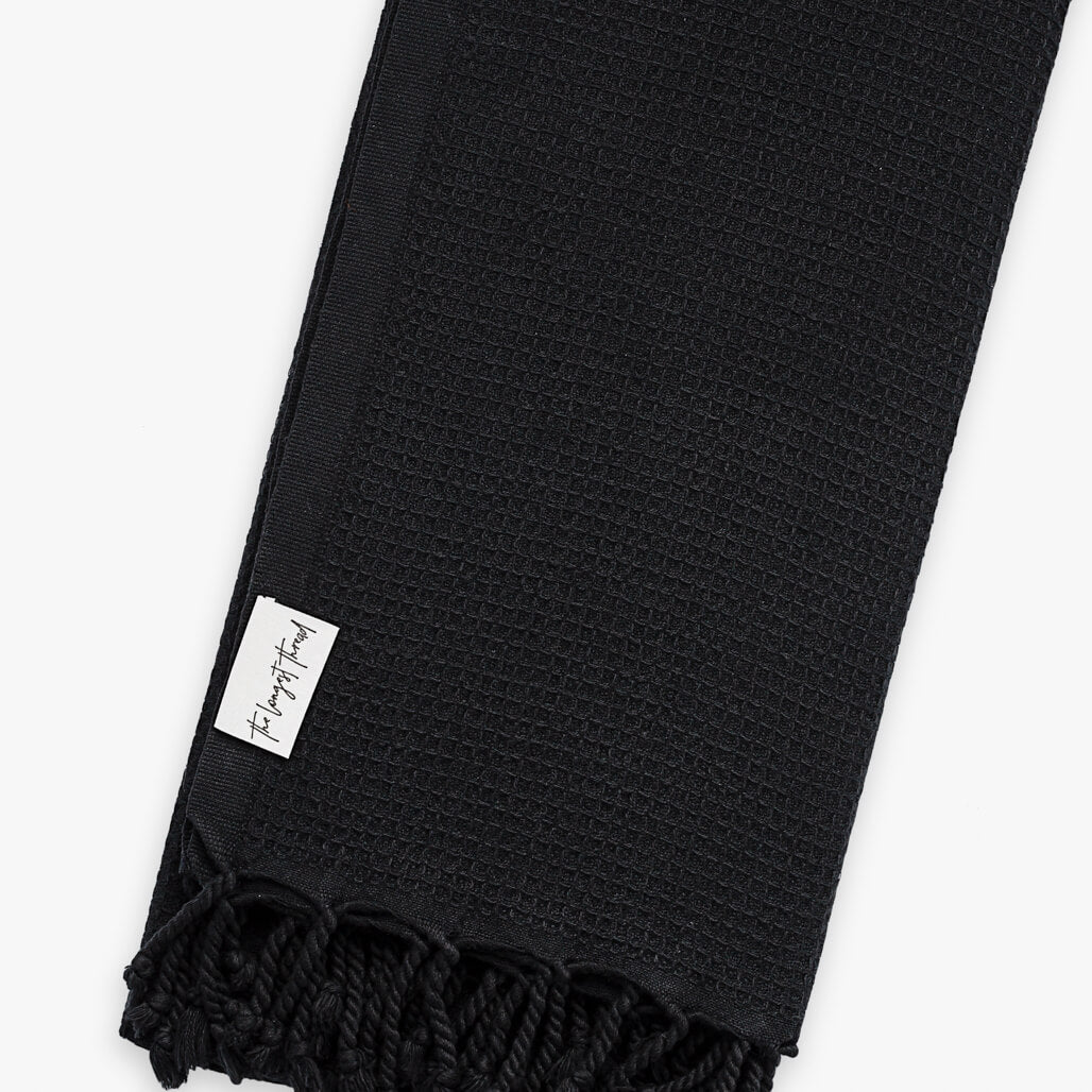 Waffle Black Turkish Towel